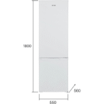 Edesa EFC-1821 ST WH 262L 1,80m Frigorífico Combi Blanco - Imagen 2