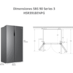 Haier HSR3918ENPG 528L No Frost Frigorífico Americano - Imagen 7