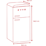 EVVO F45 Retro Frigorífico Combi de 2 Puertas con Diseño Vintage - Imagen 5