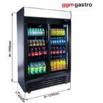 GGM Gastro Refrigerador de Bebidas 880L 2 Puertas Correderas Cristal - Imagen 2