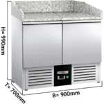 GGM Gastro POG97ND Saladette Mesa Refrigerada para Pizza PREMIUM 0,9m x 0,7m con 2 Puertas - Imagen 4